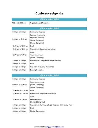 Forms Conference Agenda Template 1