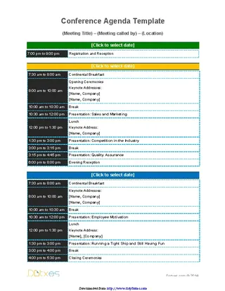 Forms Conference Agenda Template 2