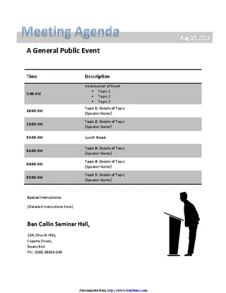 Forms Conference Call Meeting Agenda Template