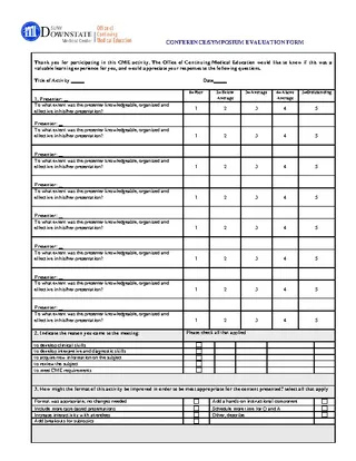 Conference Evaluation Form