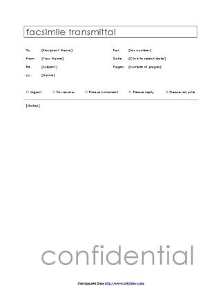 Confidential Fax Cover Sheet 2
