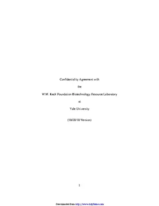 Confidentiality Agreement Template 1