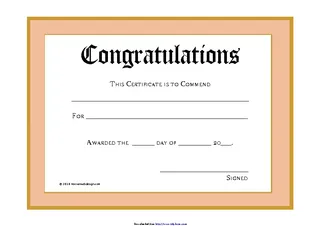 Forms Congratulations Certificate 1