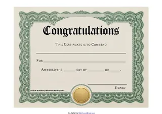 Forms Congratulations Certificate 2