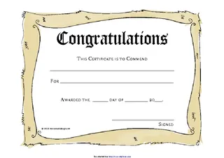 Forms Congratulations Certificate 3