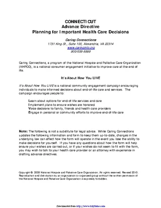 Forms Connecticut Advance Health Care Directive Form 2
