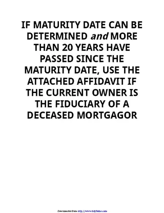 Connecticut Affidavit Fiduciary For Deceased Mortgagor Form