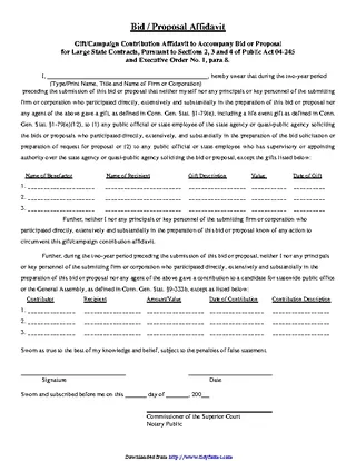 Forms Connecticut Bid Proposal Affidavit Form