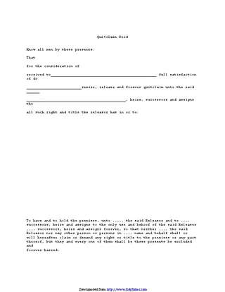 Forms Connecticut Quitclaim Deed Form 1
