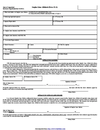 Connecticut Surplus Lines Affidavit Form