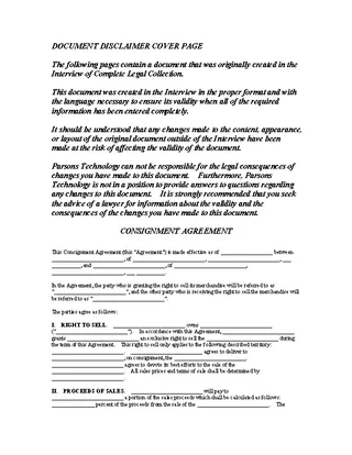 Forms Consignment Contract