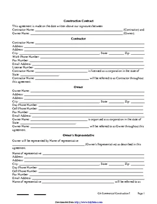 Forms Construction Contract Template 2