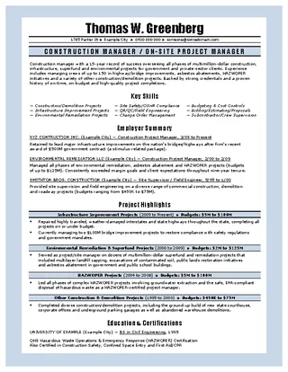 Forms Construction Manager Cv