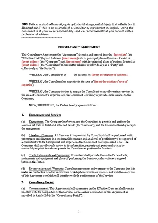 Consulting Agreement Sample