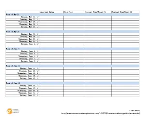 Content Marketing Editorial Calendar Template