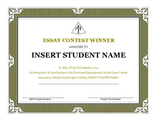 Contest Winner Certificate Template