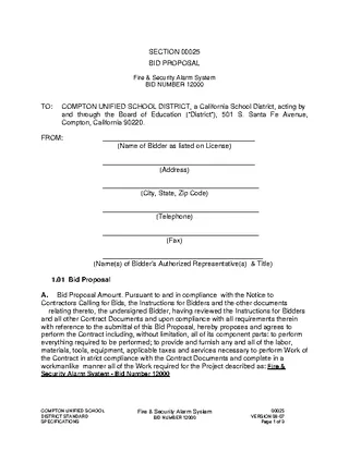 Forms Contractor Bid Proposal Template