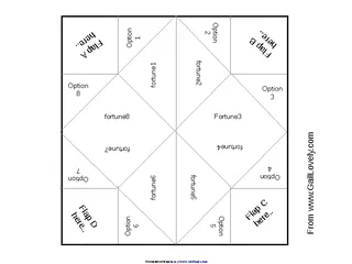 Cootie Catcher Template 1