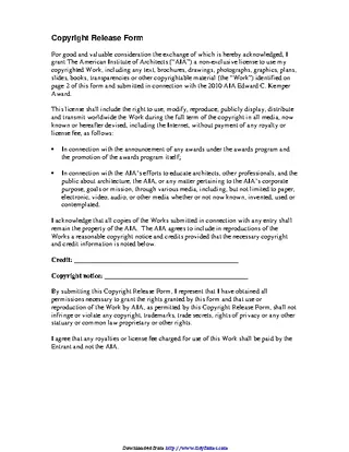 Forms Copyright Release Form 1