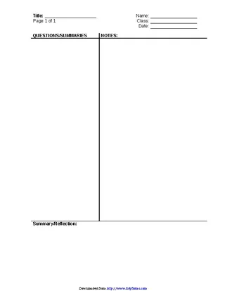 Forms Cornell Notes Template 1