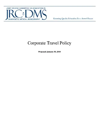 Forms Corporate Travel Policy Template