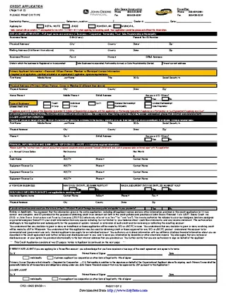 Forms Corporation Credit Application Form