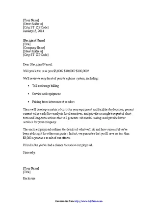 Forms Cover Letter For Proposal From Service Consultant