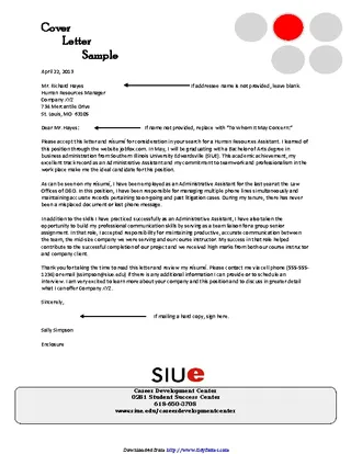 Forms Cover Letter Sample