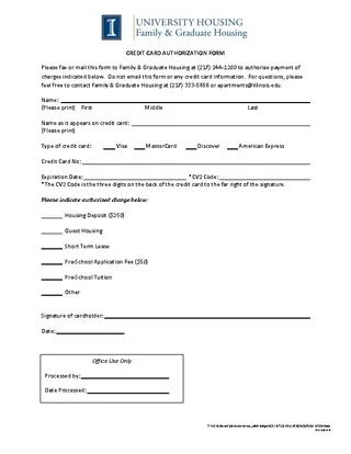 Forms Credit Card Authorization Form Template