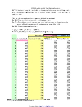 Credit Card Payoff Calculator Excel