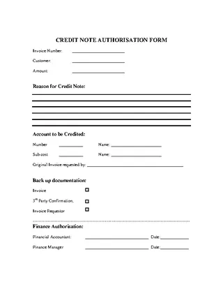 Forms Credit Note Template