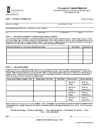 Forms Credit Report Template