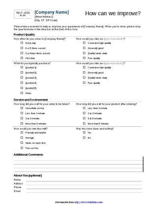 Forms Customer Service Survey Template
