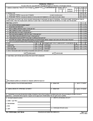 DA Form 3349 Fillable