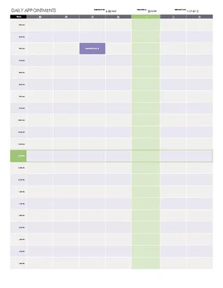 Daily Appointment Calendar Template