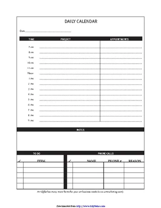 Forms Daily Calendar
