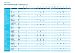 Daily Sports Competition Schedule Template