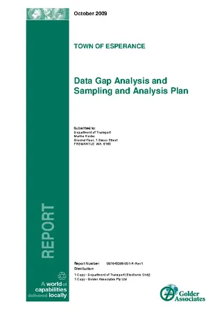 Data Gap Analysis Plan