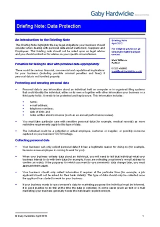 Data Protection And Research Briefing Note Template