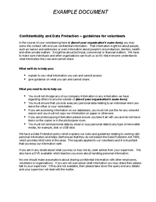 Data Protection Confidentiality Agreement