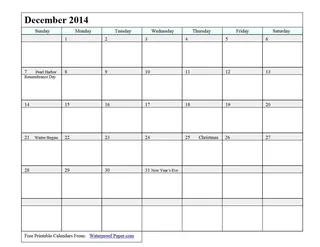 Forms December 2014 Calendar 2