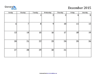 Forms December 2015 Calendar 2
