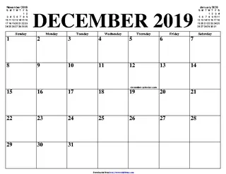 Forms December 2019 Calendar 2