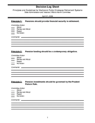 Decision Log Sheet Template