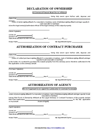 Forms Declaration Of Ownership