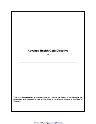 Forms Delaware Advance Health Care Directive Form 2