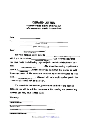 Forms Demand Letter Sample 4