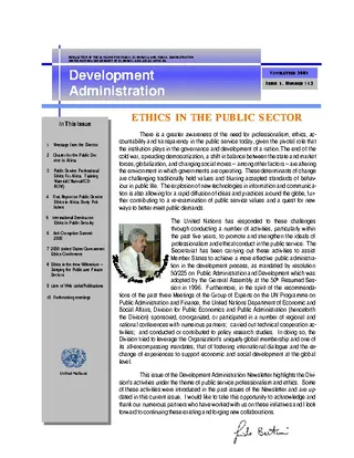 Development Administration Newsletter