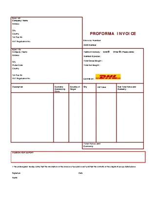 DHL Proforma Invoice