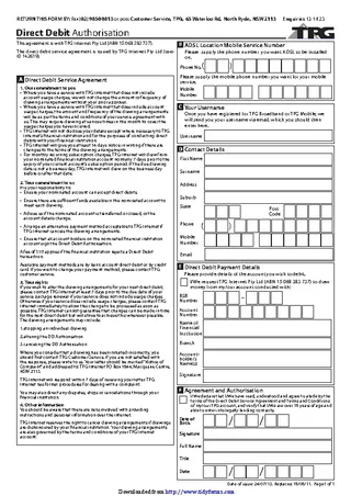 Direct Debit Authorisation